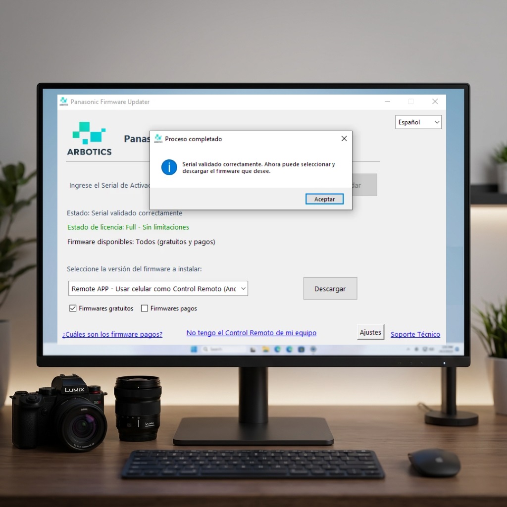 Panasonic Firmware Updater Interfaz